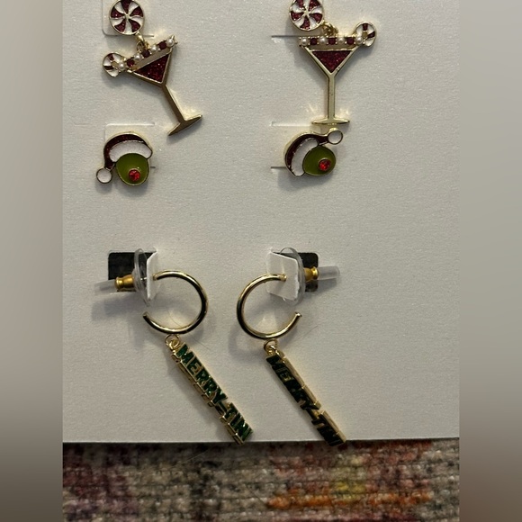 Baublebar Set of 3 Small Holiday Martini Stud Earrings - Picture 4 of 5